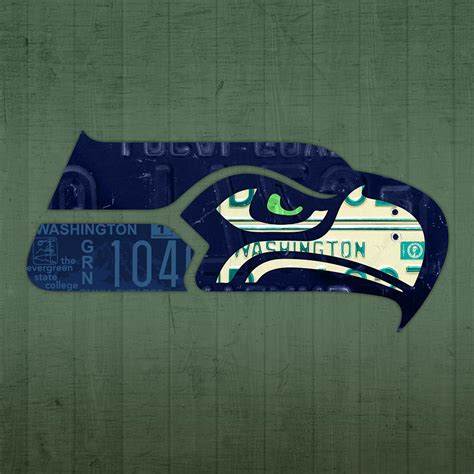 Seattle Seahawks Football Team Retro Logo Washington State License ...