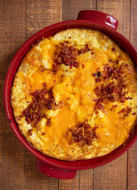 Easy Oven Bacon Cheddar Scrambled Eggs Recipe - Dinner, then Dessert