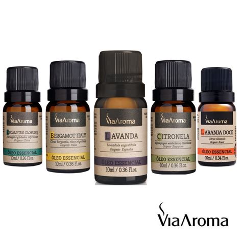 Kit Leos Essenciais Via Aroma Para Aromaterapia Puros E Naturais