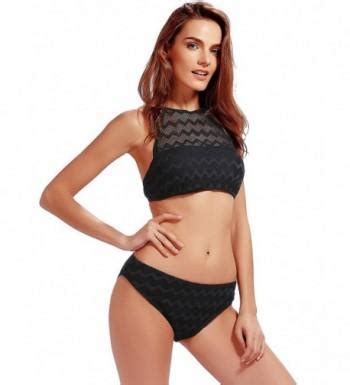 Womens High Neck Halter Bikini Set Swimsuits Pieces Bathing Suits Black CQ FW PJVT