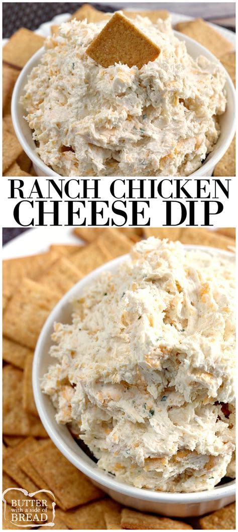 Ranch Chicken Cheese Dip Butter With A Side Of Bread