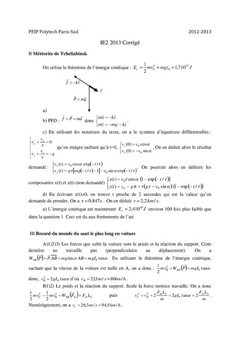 Examen 2013 questions et réponses PEIP Polytech Paris Sud 2012 2013