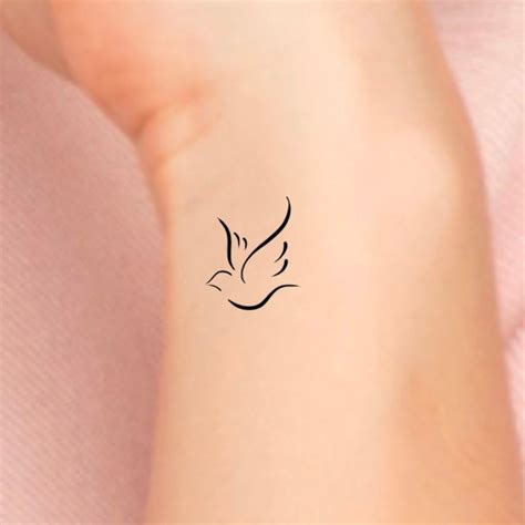 Dove Temporary Tattoo Small Dove Tattoo Bird Tattoo Dove Outline