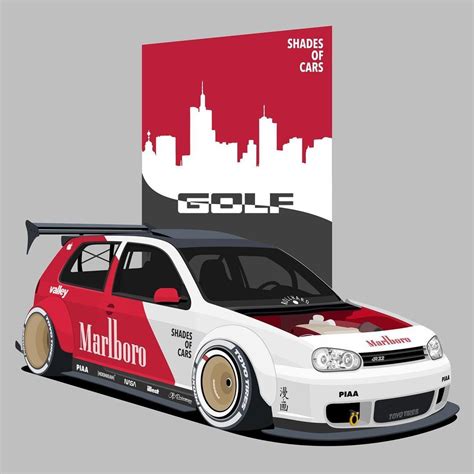 Shades Of Cars On Instagram Wide Vw Golf R With Marlboro Livery