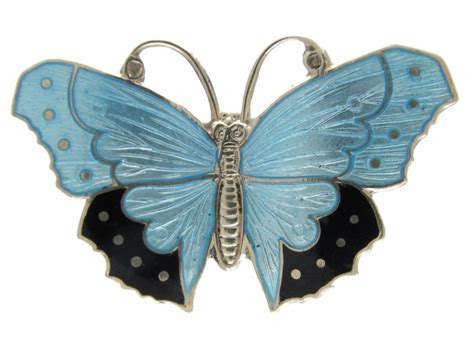 Silver Enamel Butterfly Brooch 600E The Antique Jewellery Company