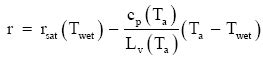 Wet Bulb Temperature Equation