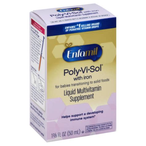 Enfamil Multivitamin Poly Vi Sol With Iron Liquid Super 1 Foods