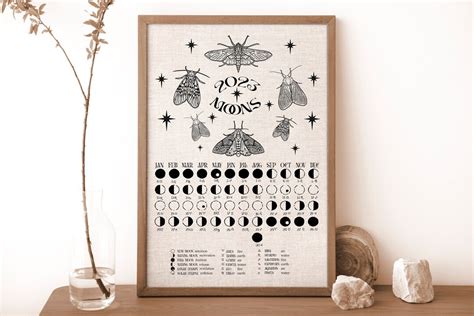 Lunar Calendar 2023 Printable, Printable Lunar Calendar Digital Download, 2023 Lunar Calendar ...