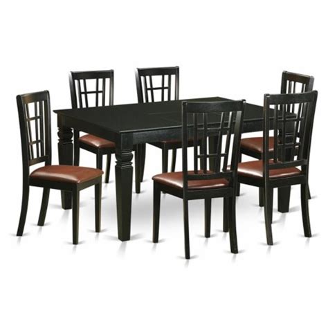 East West Furniture Weston 7 Piece Wood Table And Dining Chair Set In