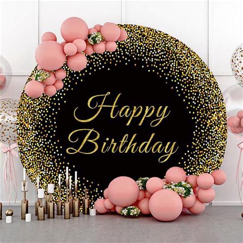 Colored Point Black Circle Happy Birthday Backdrop Lofaris Artofit