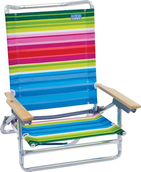 Amazon RIO Beach Classic 5 Position Lay Flat Folding Beach Chair