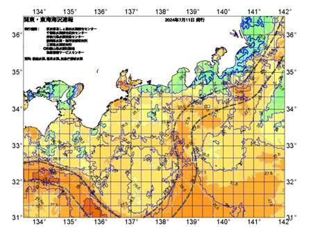 広域版海の天気図2024年7月11日 東京都島しょ農林水産総合センター