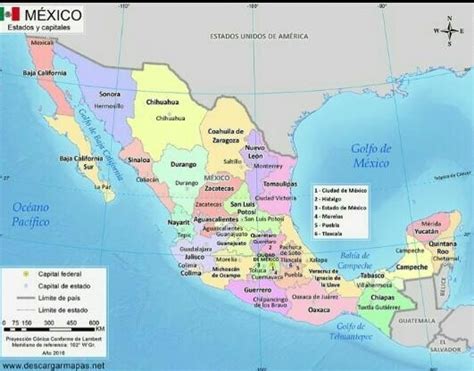 en un mapa de la república mexicana identifica a los estados con la