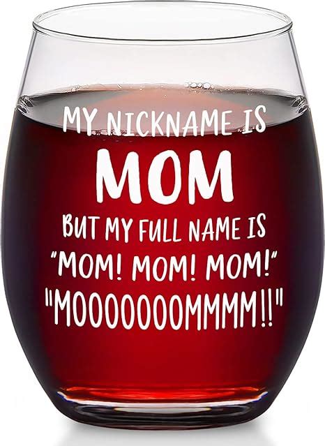 Modwnfy Funny T For Mom Mothers Day Wine Glass Best