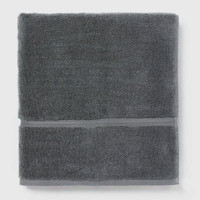 Spa Plush Oversized Bath Towel Dark Gray Threshold 100 Cotton