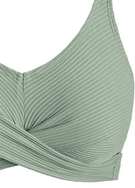 Criss Cross Tropical Plants Print Sage Green Bikini Set Modlily Usd