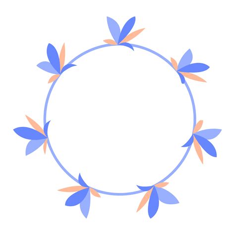 Wreath Of Abstract Blue Leaves Icon Element 5862617 Vector Art At Vecteezy