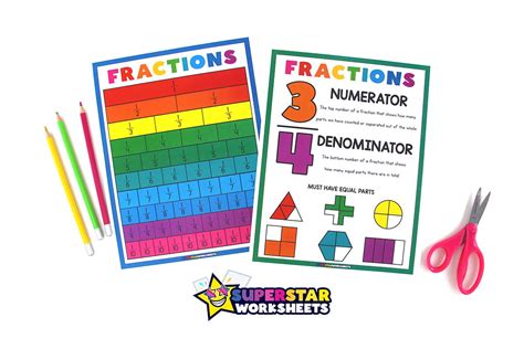 Fractions Chart - Superstar Worksheets