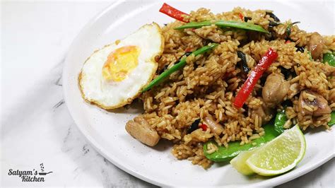 Spicy Thai Basil Chicken Fried Rice | Satyam's Kitchen