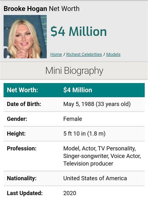 Brooke Hogan individual net worth | Richest celebrities, Film producer