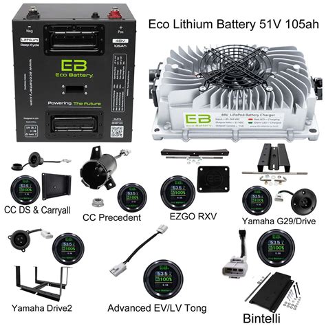 Eco Battery 51V 105aH Lithium Golf Cart Battery Kit Club Car Precedent ...