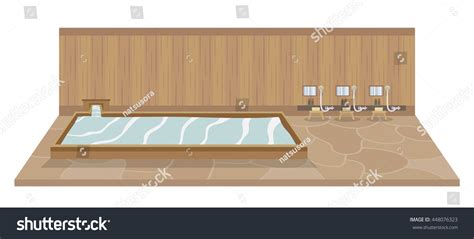 Japanese Hot Spring Onsen Room Vector Stock Vector Royalty Free 448076323 Shutterstock