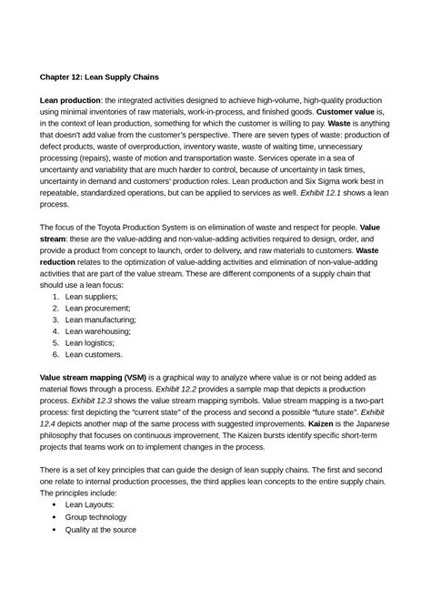 Samenvatting Operations And Supply Chain Management Hoofdstuk