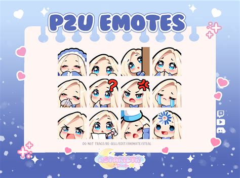 Chibi Twitch Emote Pack Blonde Hair Blue Eyes Fair Skin Etsy Sweden