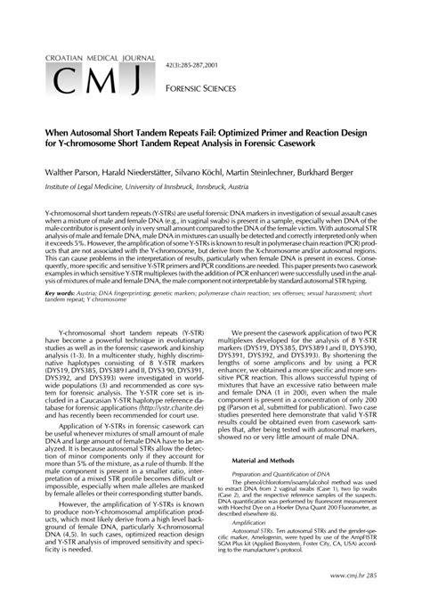 (PDF) When autosomal short tandem repeats fail: Optimized primer and ...