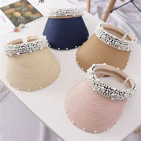 Maershei Chapeaux De Soleil Pour Femmes Protection Uv Avec Perles