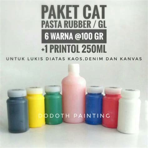 Jual Paket 6 Cat Pasta Rubber Cat GL Cat Akrilik Untuk Lukis Di