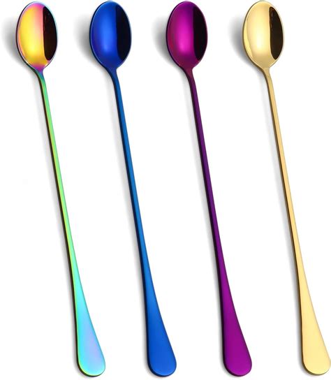 Amazon 6 PCS Long Handle Spoon 9 Inch Ice Tea Spoon Ice Cream