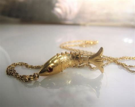 Reserved for Fleur: Gold Fish Charm, Gold Fish Pendant, Articulating ...