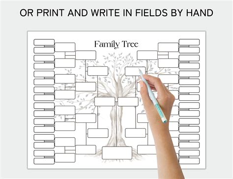 Family Tree Template 6 Generation, Family Tree Chart, Printable Family ...