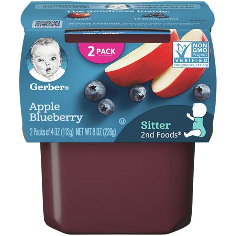 GERBER NESTLE PROFESSIONAL-Gerber 2nd Foods Baby Food Apple Blueberry 8 ...