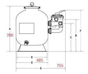 Filtro A Sabbia Smart Mc H Con Valvola Laterale Acquapi Piscine