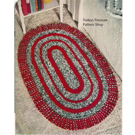 Fringed Oval Rug Crochet PDF Pattern 22 x 37