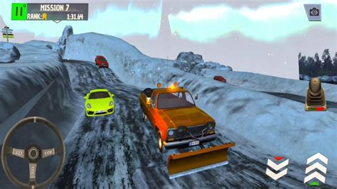 Winter Ski Park Snow Driver 1 Orange Snow Plow Truck Android