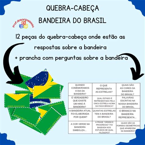 Quebra Cabeça Bandeira Do Brasil Lojinha Pedagoga Dosanjoslessa