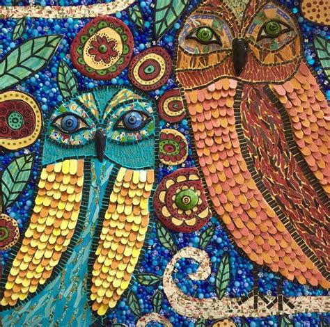 Mosaic Owl Mosaicos Corujas