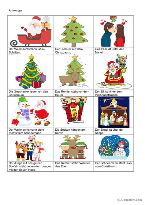 Pr Positionen Weihnachten Allgemei English Esl Worksheets Pdf Doc