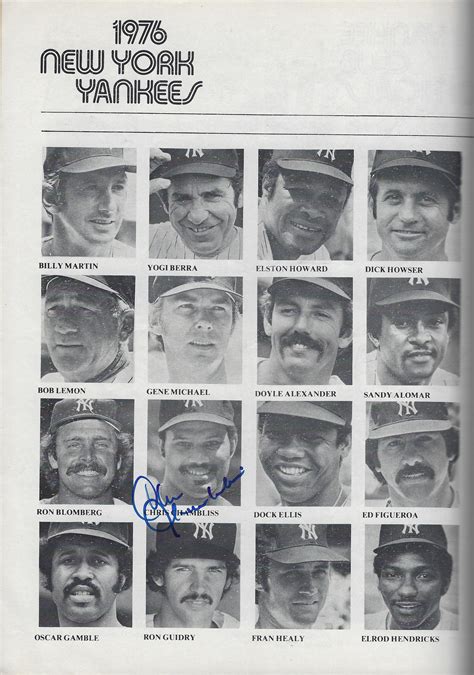 1976 NY Yankees ALCS Game 5 Scorecard Hand Signed by Manager - Etsy