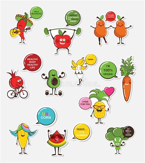 Cartoon Vegetable Fruits Stock Illustrations Cartoon Vegetable