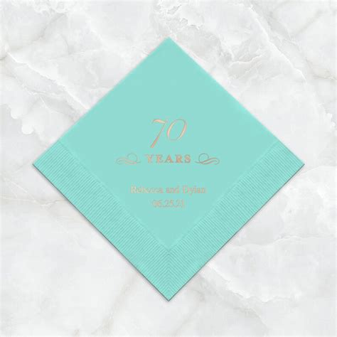 70 Years Design Personalized Napkins 70th Birthday Party Etsy