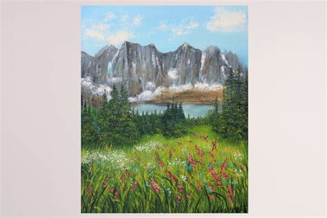 Rocky Mountains Original Oil Painting Canada Landscape Art National ...