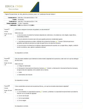 Cuestionario Final Del M Dulo Intro A Los Derechos Humanos Educa