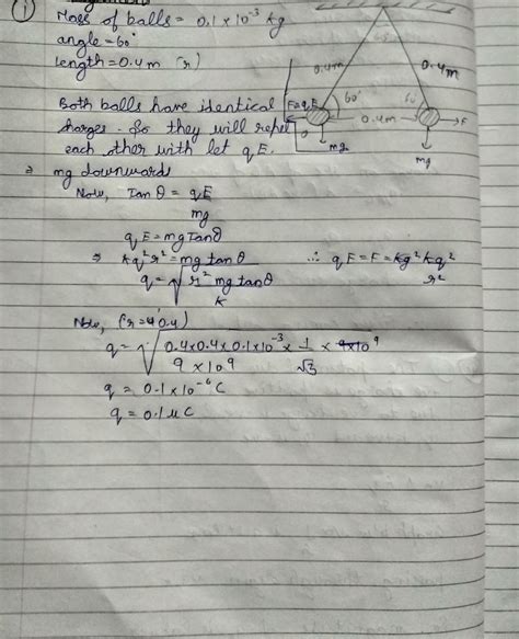 Two Identical Battery Two Identical Balls Each Of Mass 0 1 Into 10 To