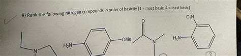 Rank The Following Nitrogen Compounds In Order Of Chegg