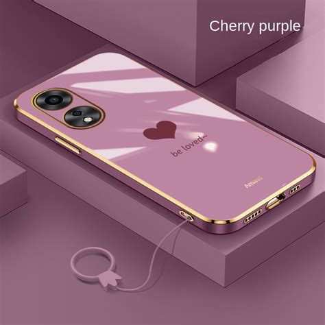 Oppo A60 Glossy Square Silicon Casing Love Heart Soft Case Lanyard Strap Cover Shopee Thailand