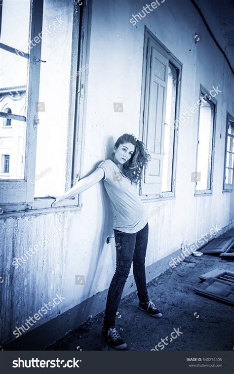 Sexy Blonde Girl Abandoned House Inside Stock Photo 540274405 Shutterstock